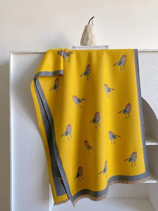 Sweet Bird Prints Woolen Shawl Scarves