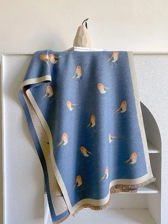 Sweet Bird Prints Woolen Shawl Scarves