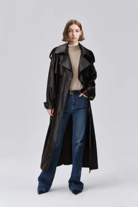 Tai Trench Coat in Faux Nappa Leather