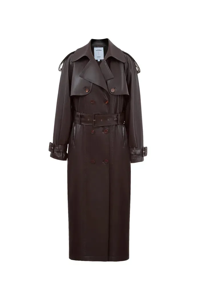 Tai Trench Coat in Faux Nappa Leather