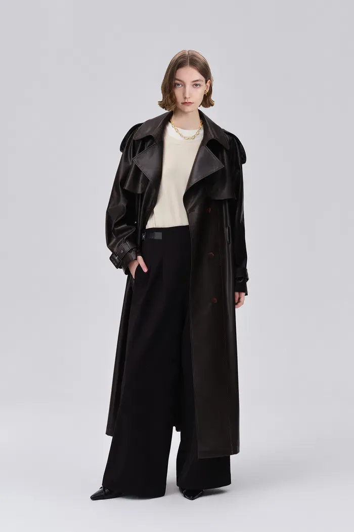 Tai Trench Coat in Faux Nappa Leather