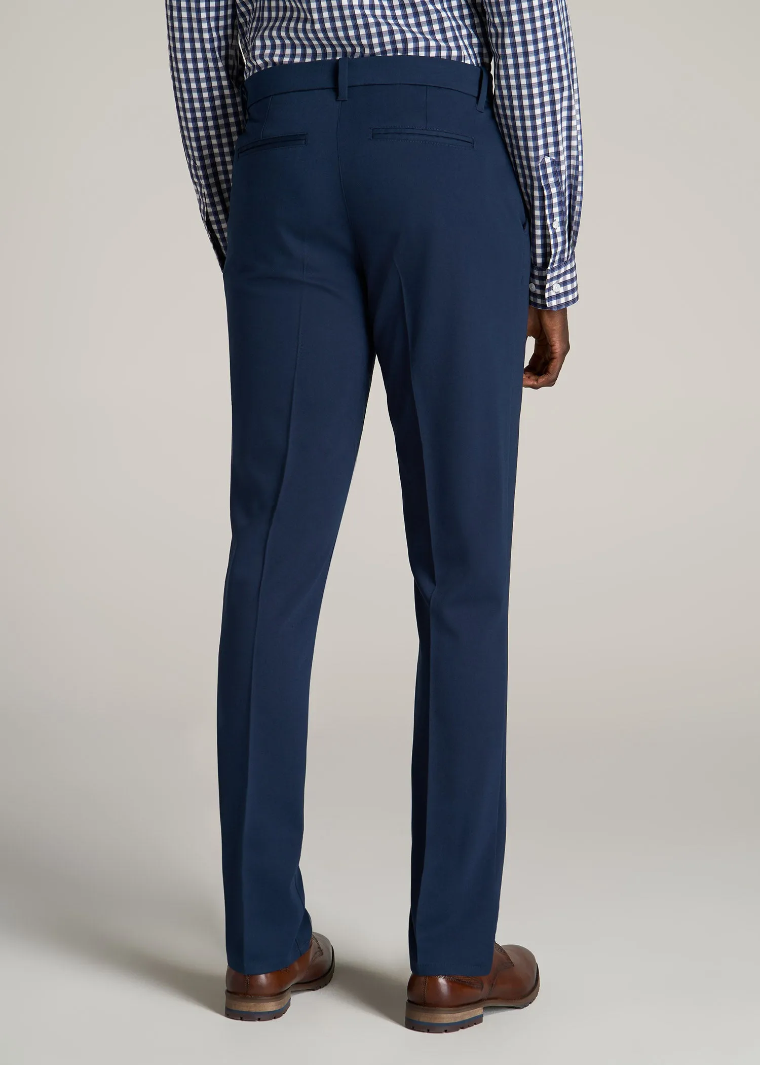 TAPERED-FIT Stretch Dress Pants for Tall Men in Marine Navy