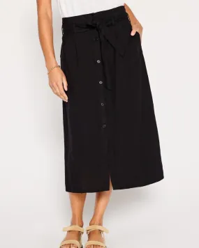 Teagan Belted Skirt In Black Onyx | Black Onyx