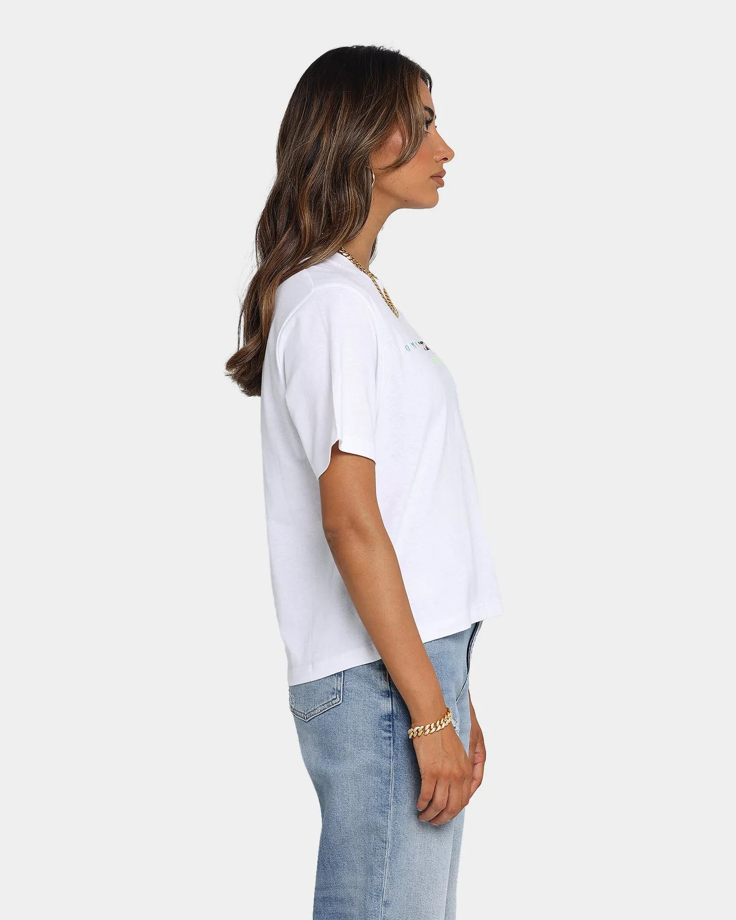 Tommy Jeans Women's Boxy Crop Modern Logo T-Shirt White