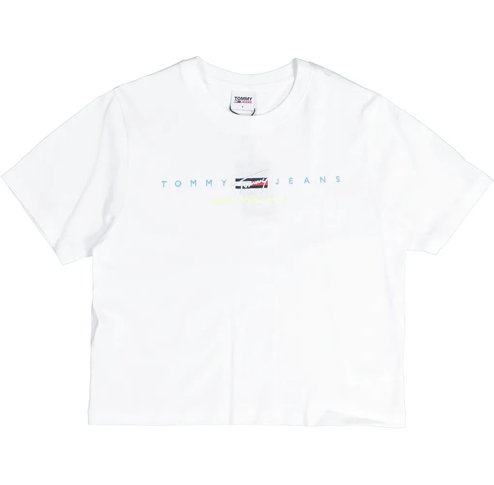 Tommy Jeans Women's Boxy Crop Modern Logo T-Shirt White