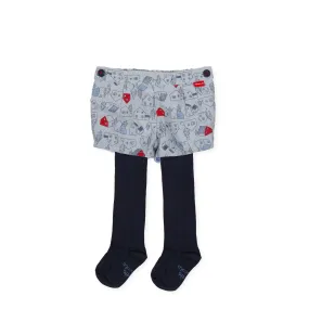 Tutto Piccolo 9711 Bombachito Viyela Con Leotardos Shorts With Tights - Indigo