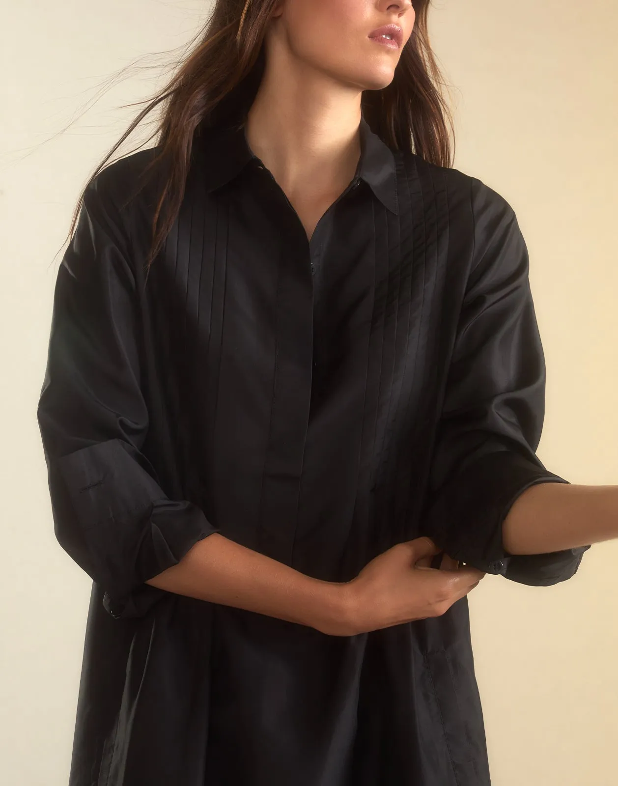 Undercover Silk Taffeta Shirt Dress