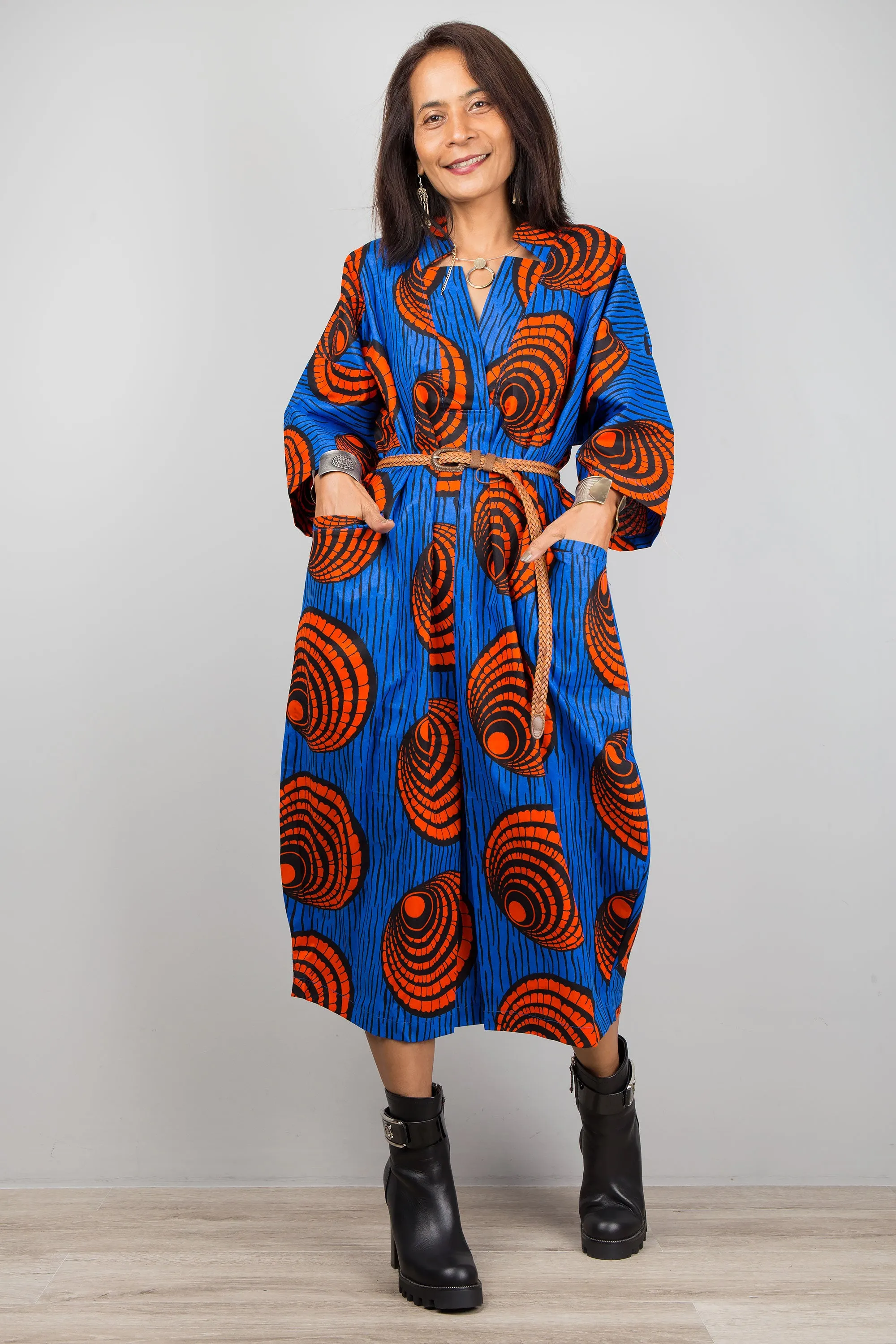 Vibrant Ankara Kaftan Dress: African Print Dress for Women