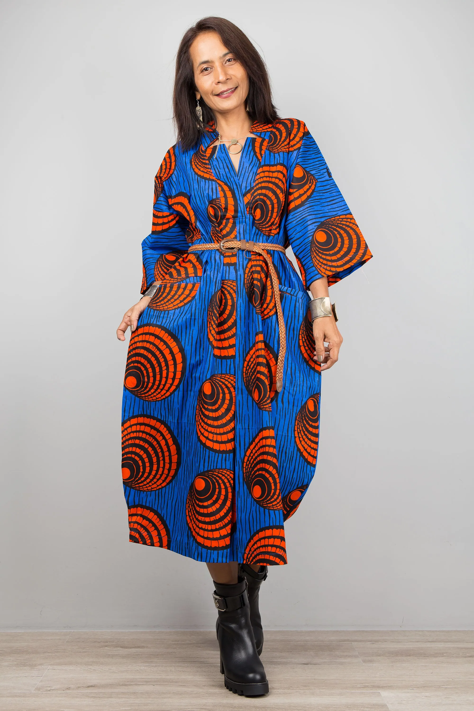 Vibrant Ankara Kaftan Dress: African Print Dress for Women