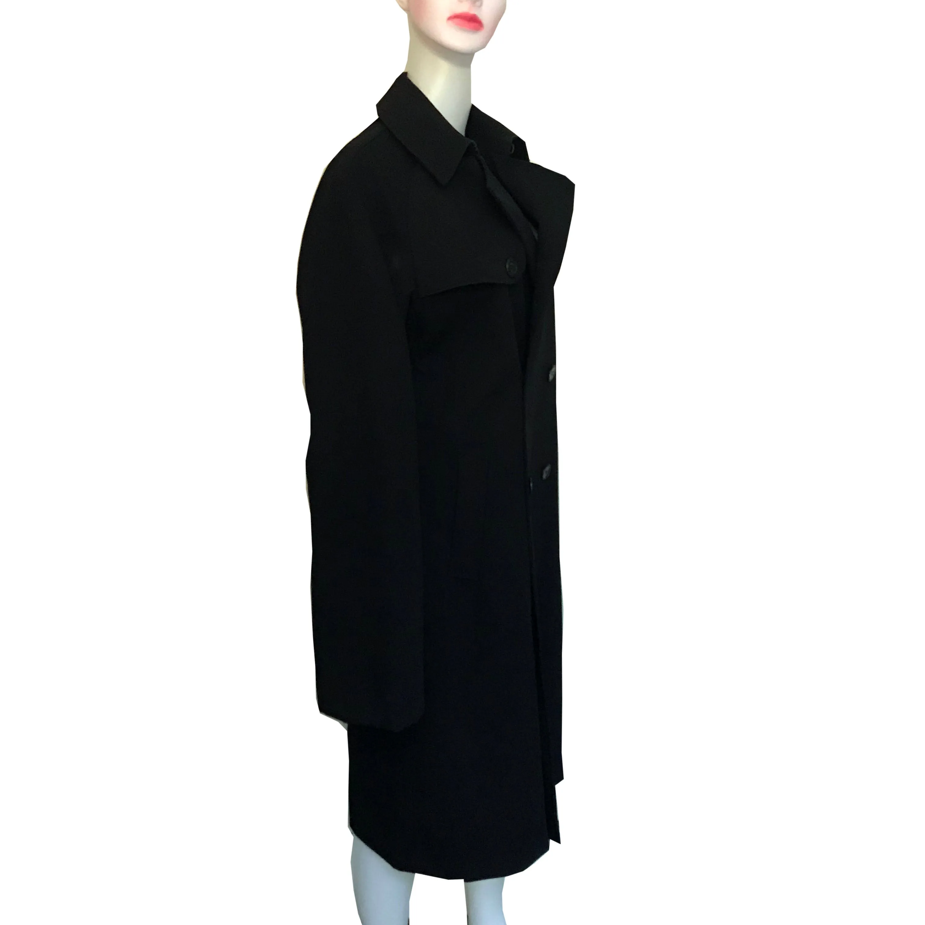 Vintage 1990s Jean Paul Gaultier Black Trench Coat