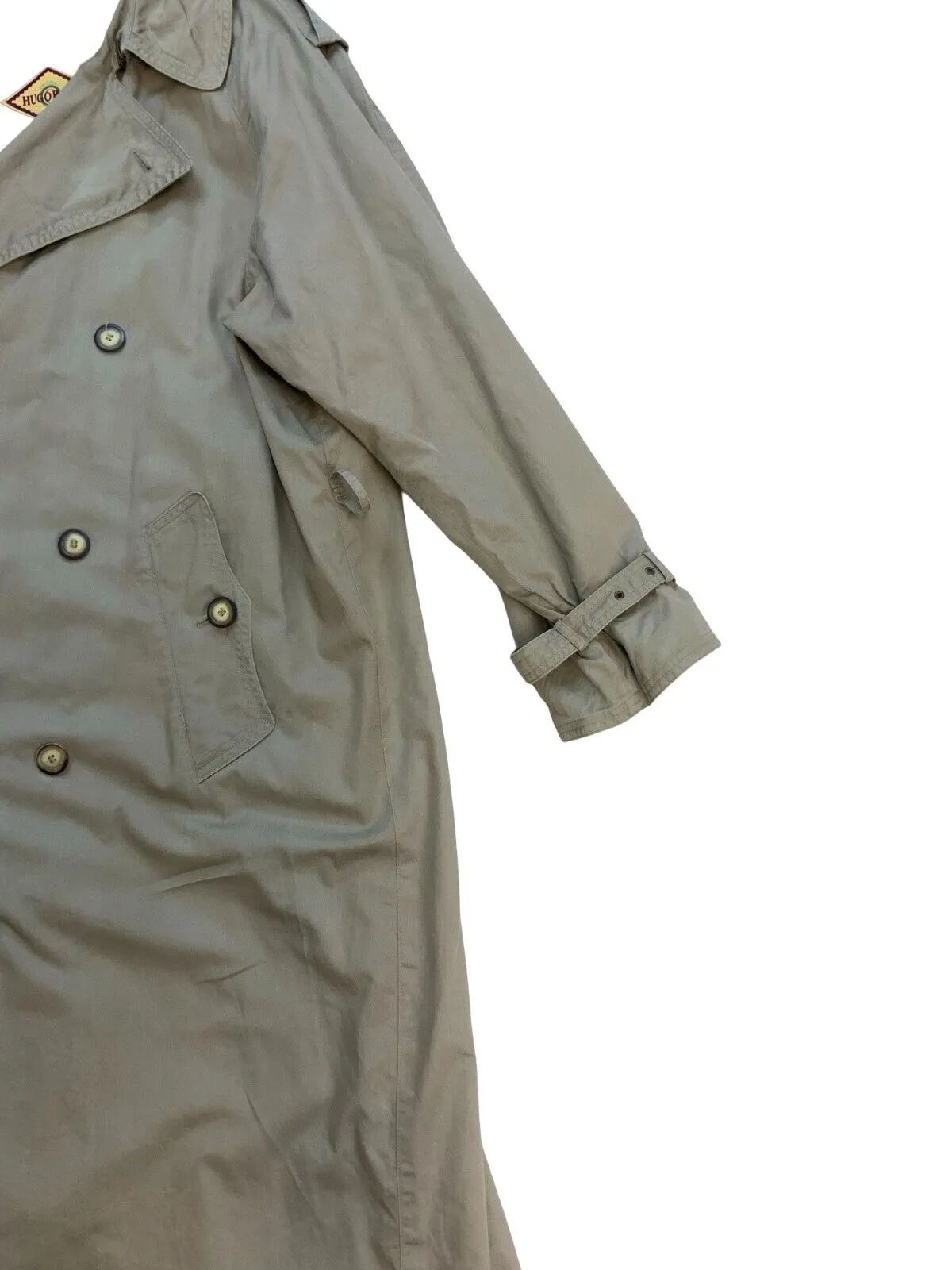 VINTAGE 90s HUGO BOSS TRENCH COAT BEIGE KHAKI SIZE XL