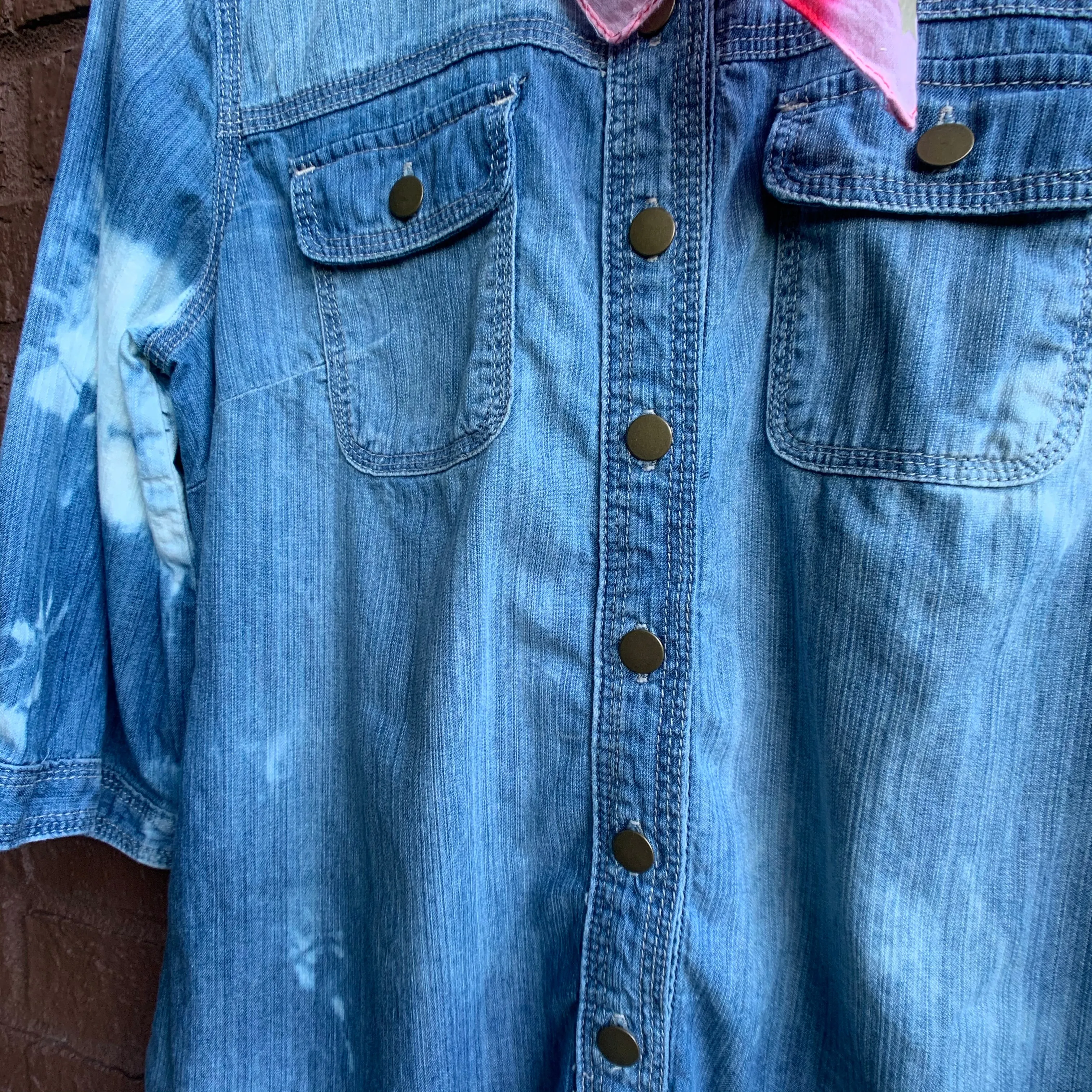 Vintage Gap Distressed Denim Shirt Dress