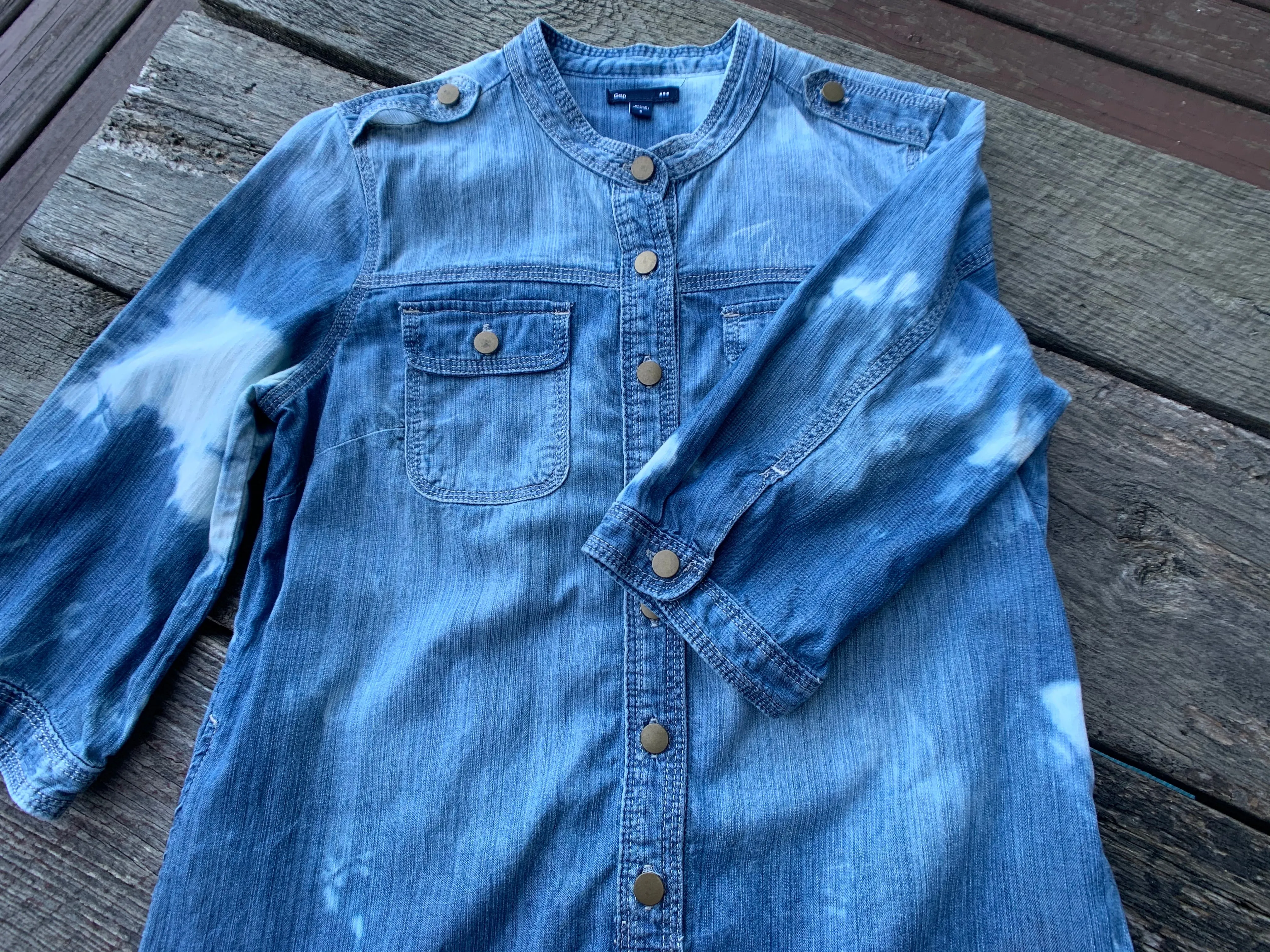 Vintage Gap Distressed Denim Shirt Dress