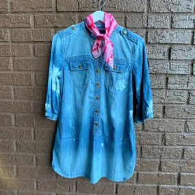 Vintage Gap Distressed Denim Shirt Dress