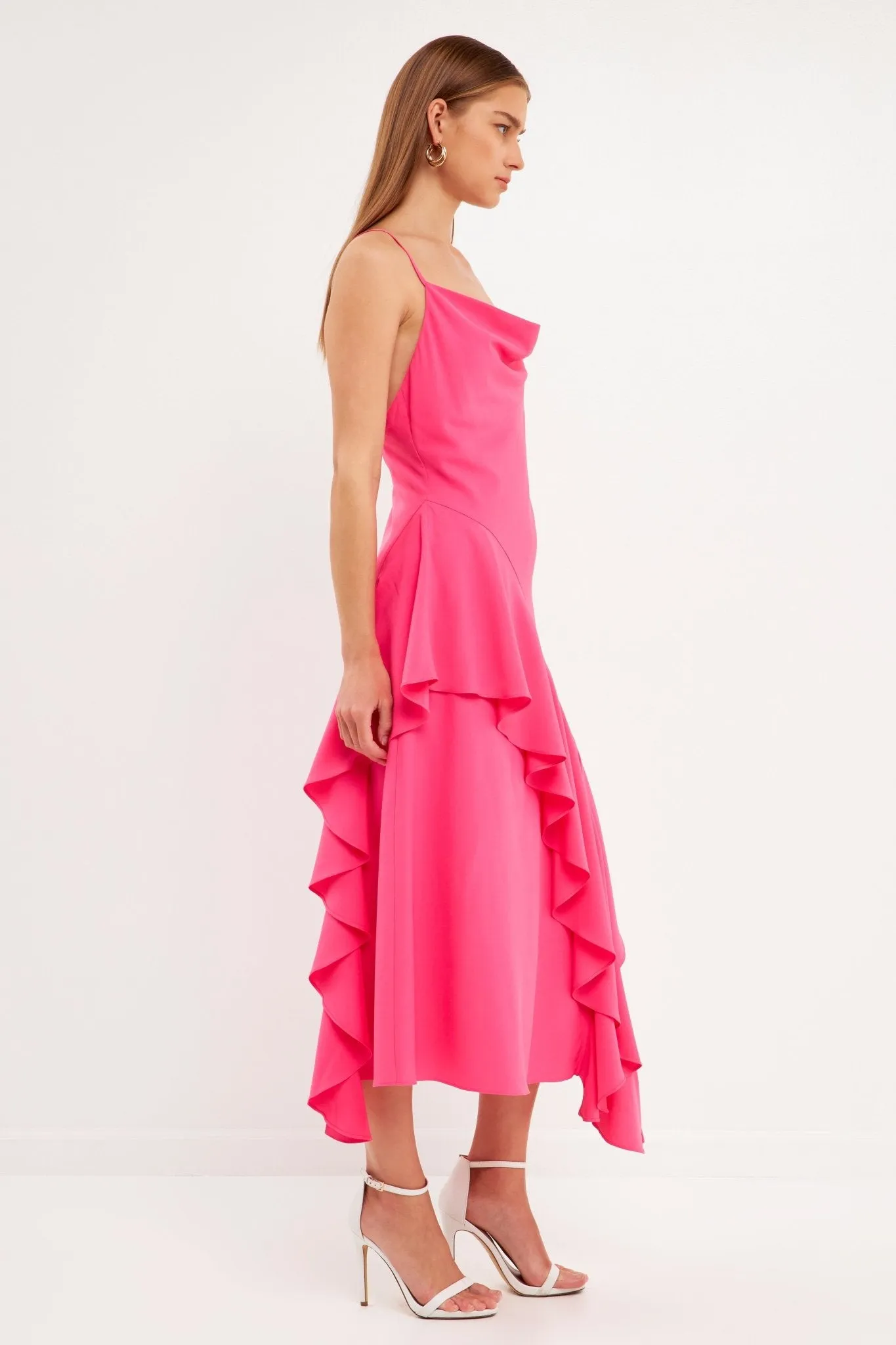 Waterfall Maxi Dress Pink