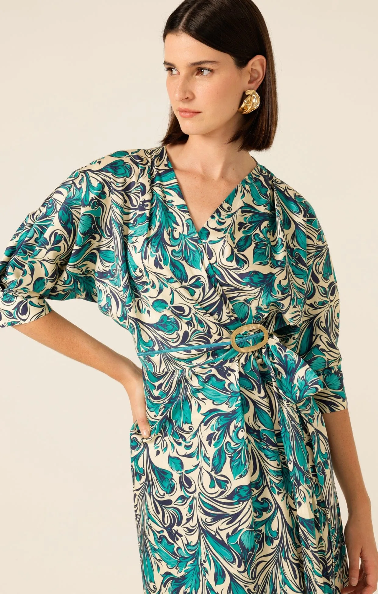 WHIMSY WOODS WRAP DRESS