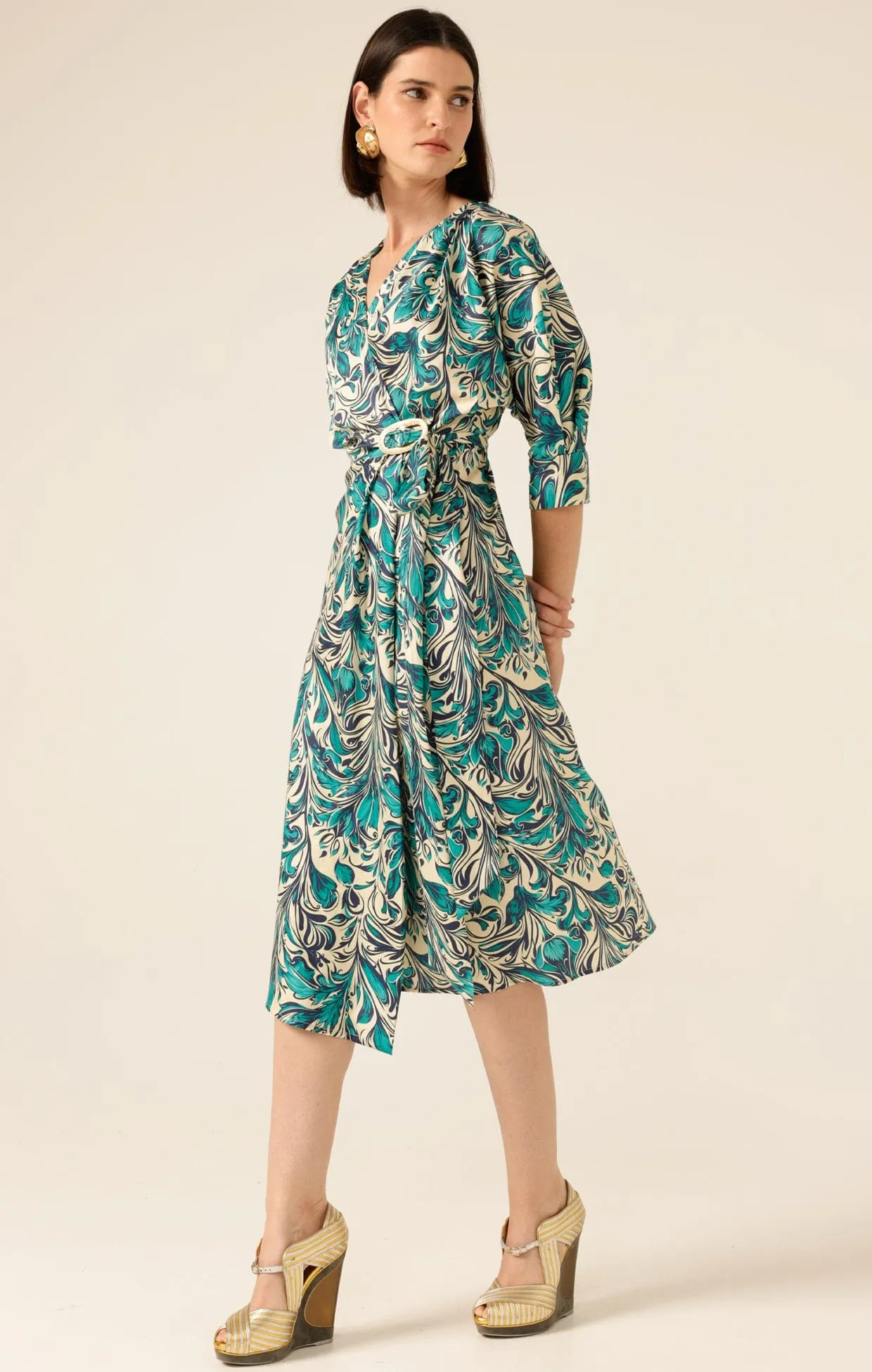 WHIMSY WOODS WRAP DRESS