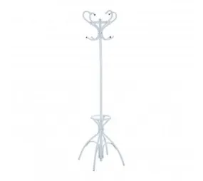 White Powder Coated Metal Coat Stand