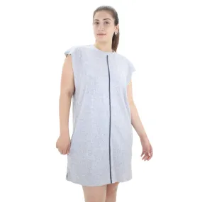 Women's Cotton Ribbed Dress,Light Grey