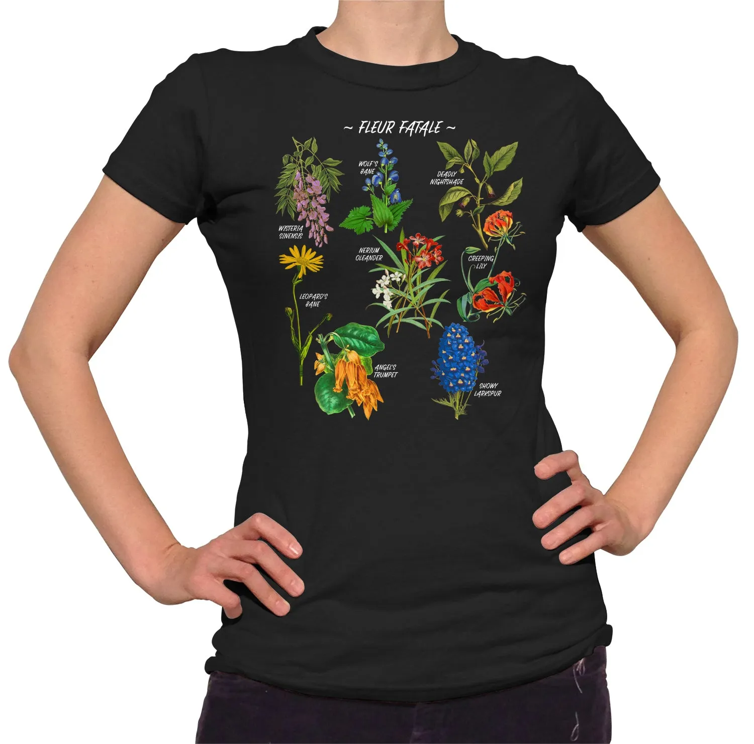 Women's Fleur Fatale Toxic Botanical Chart T-Shirt