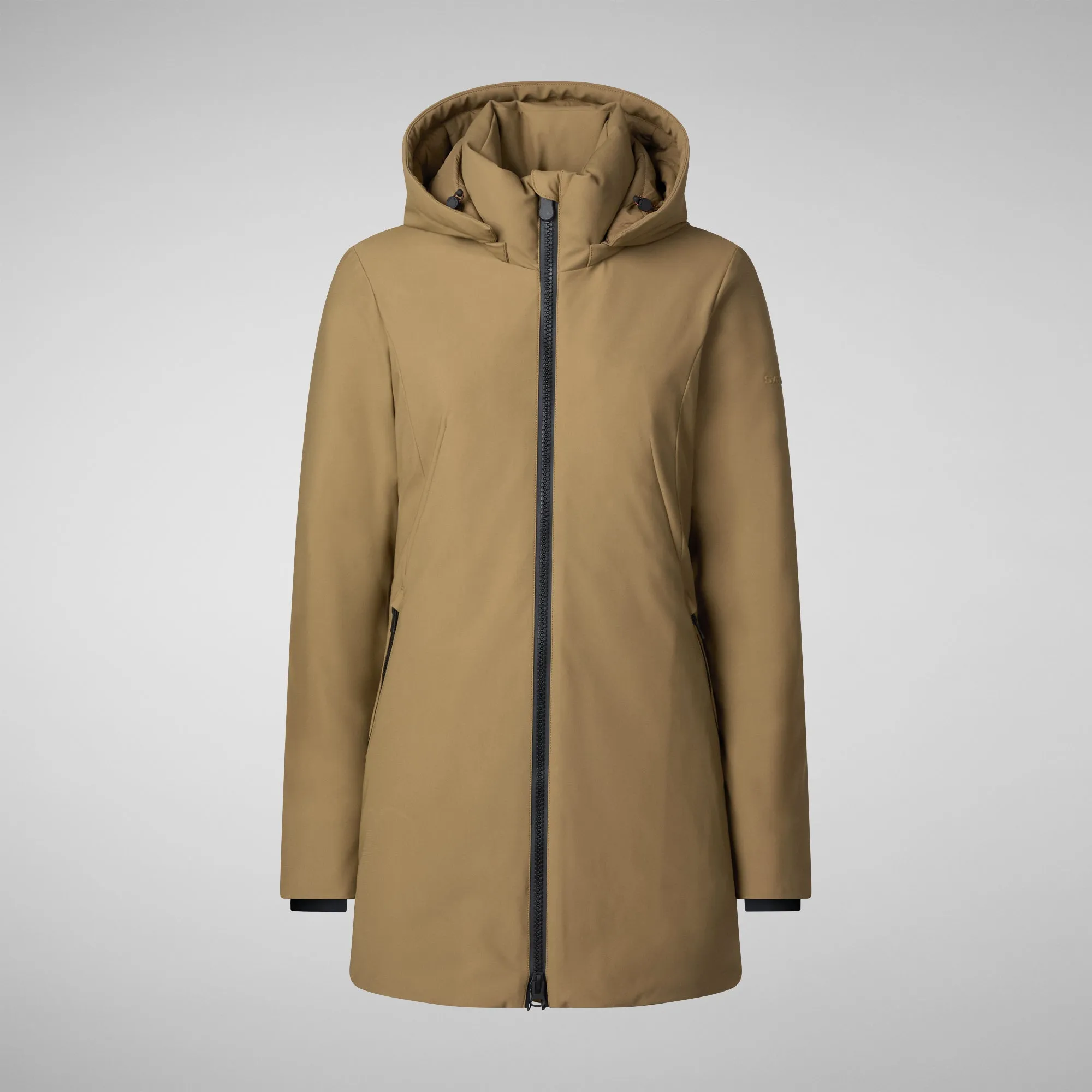 Women's Hooded Coat Lila in Husk Green