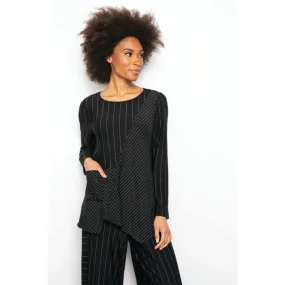 Women's Liv by Habitat Elliptical Tunic Black Pinstripe Mix