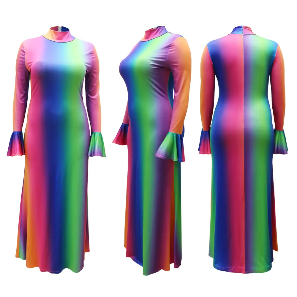 Women's Rainbow Flare Dress