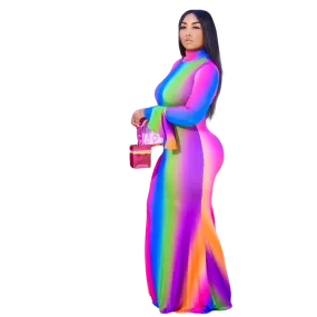 Women's Rainbow Flare Dress