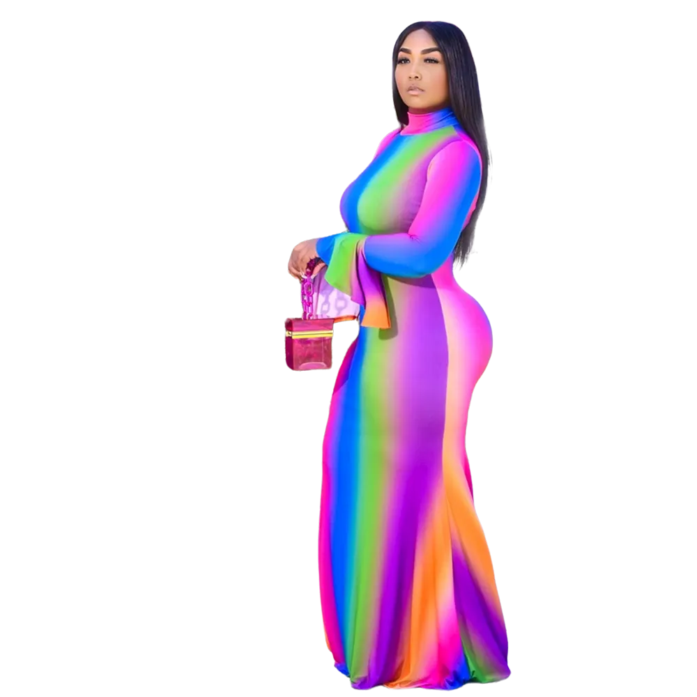 Women's Rainbow Flare Dress