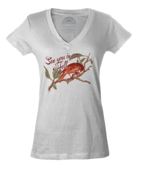 Women's See You In Hell Bird Vneck T-Shirt