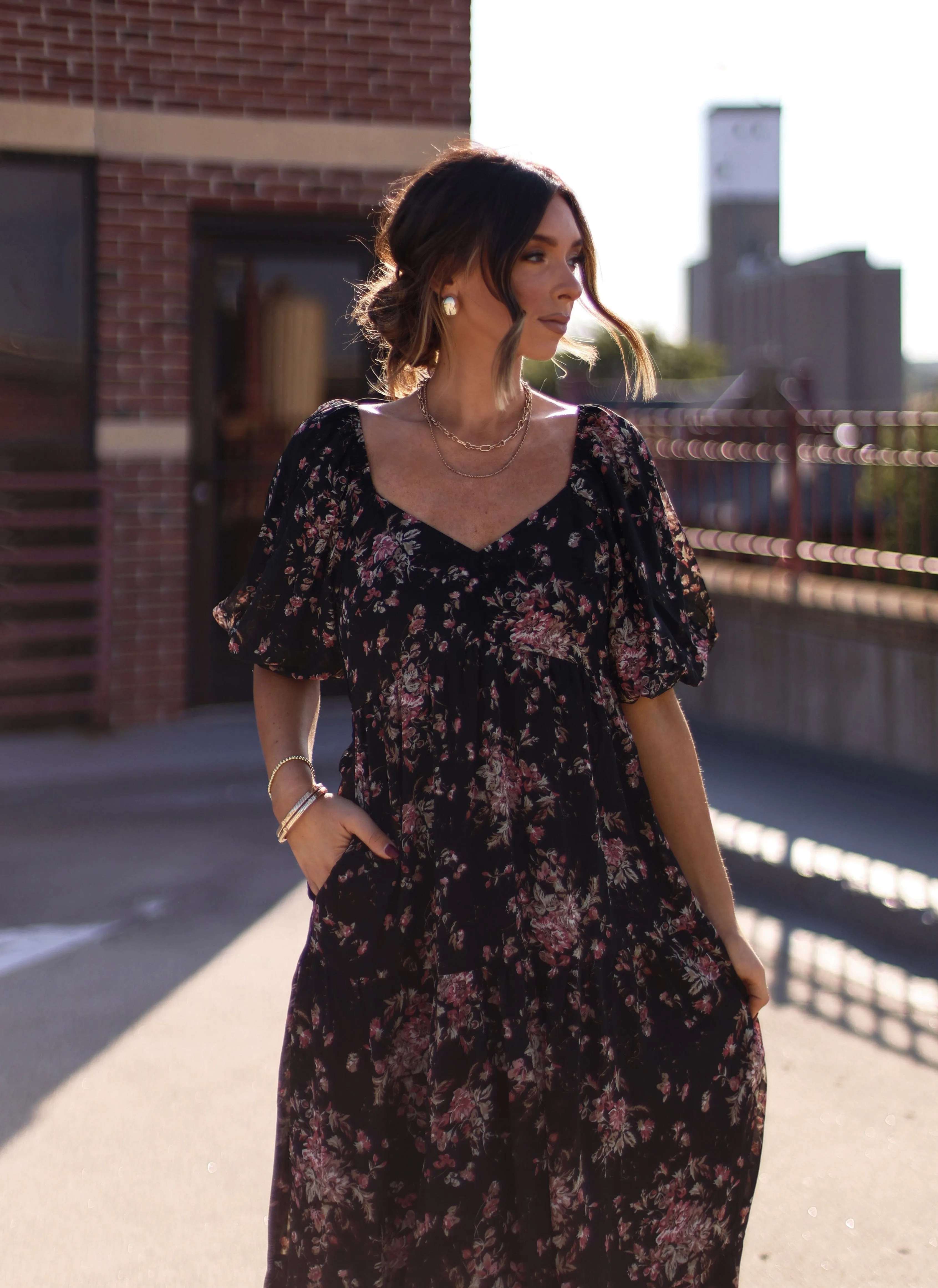 Woodland Petal Maxi Dress