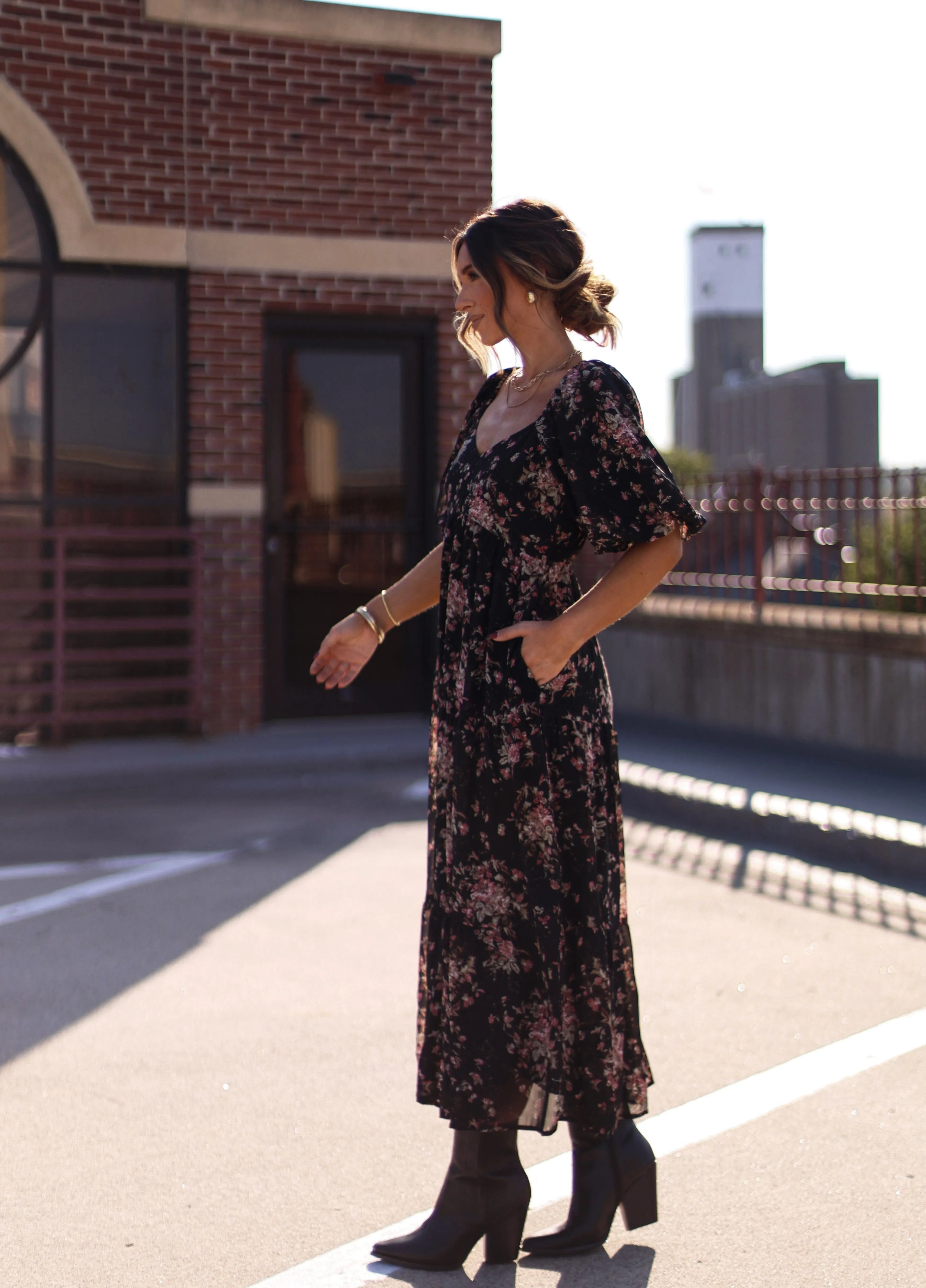 Woodland Petal Maxi Dress