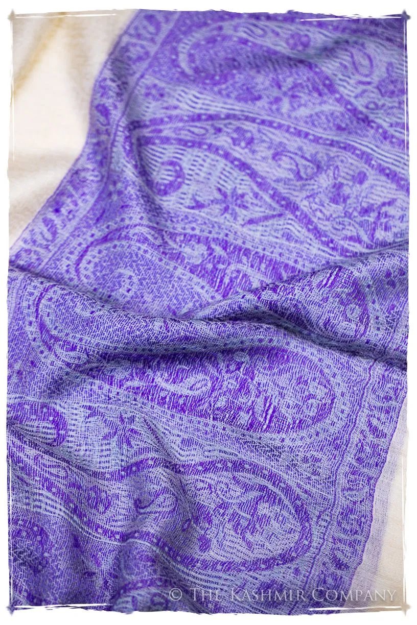 Zahra Paisley Frontière Pashmina Cashmere Scarf