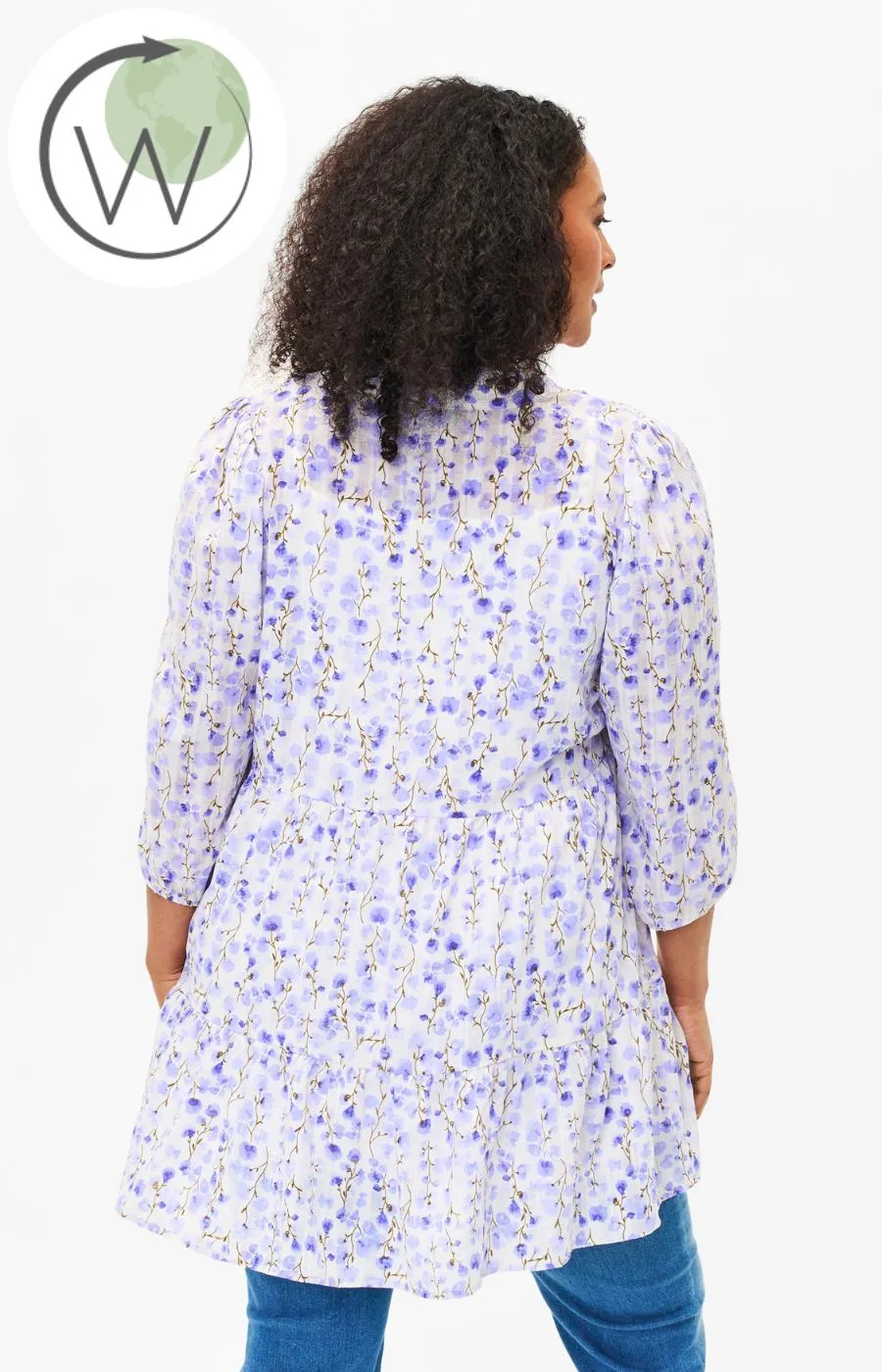 Zizzi Yara Tunic in Purple Floral